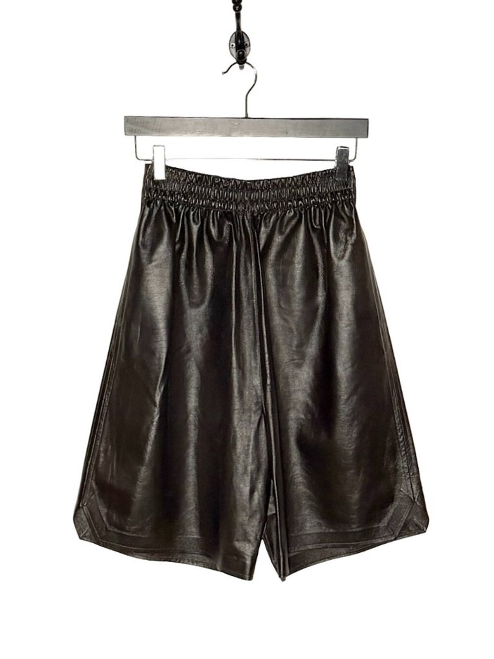Bottega Veneta Pre FW2020 Dark Brown Lambskin Leather Bermuda Shorts